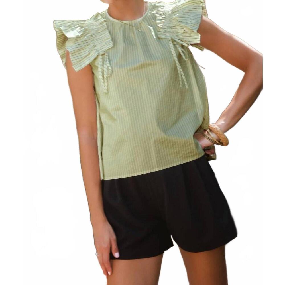 NEW ODDI frankie striped top in aloe